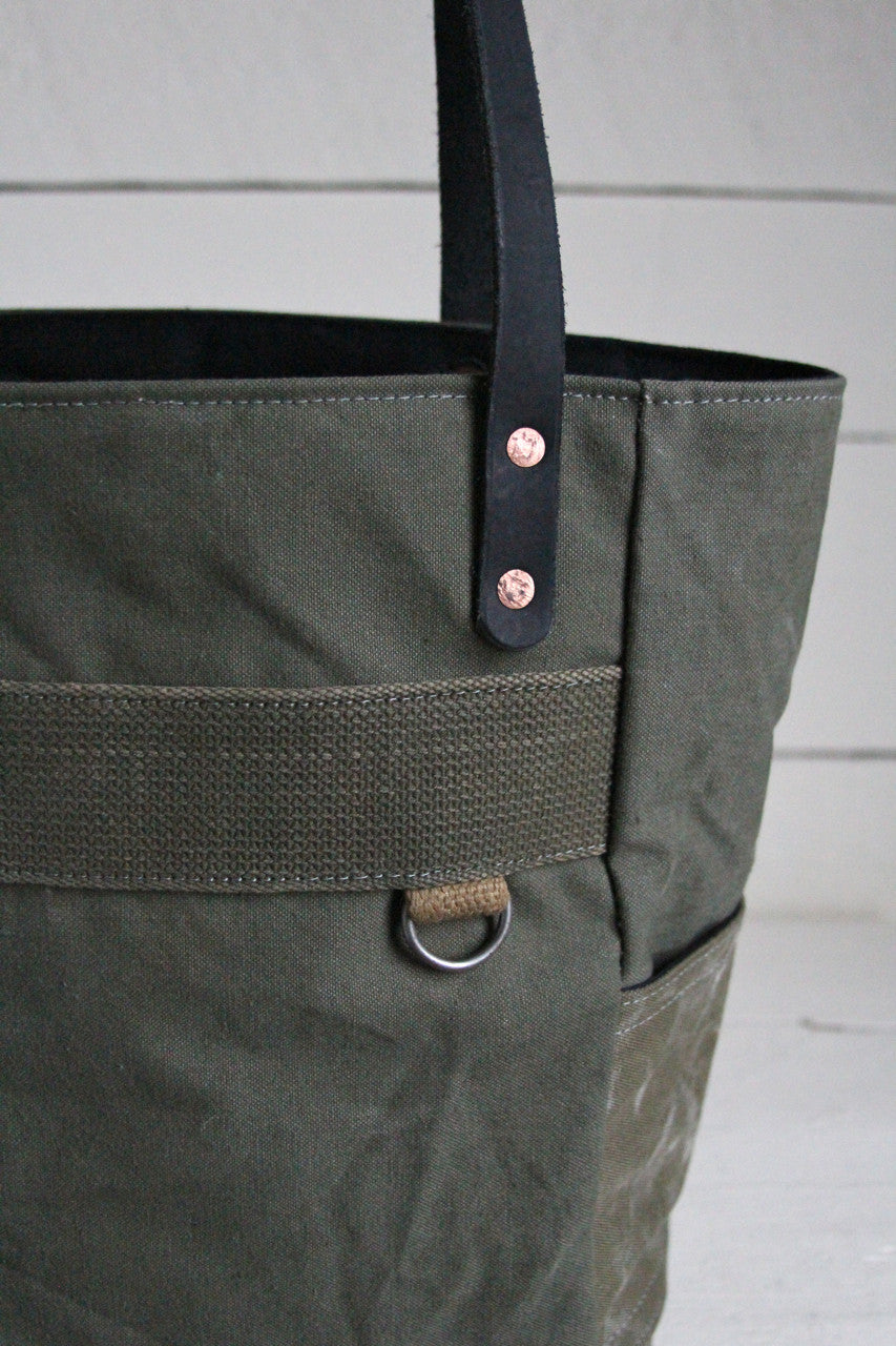 WWII era Canvas Pocket Tote Bag