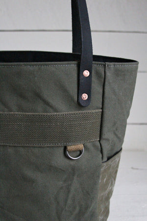 WWII era Canvas Pocket Tote Bag