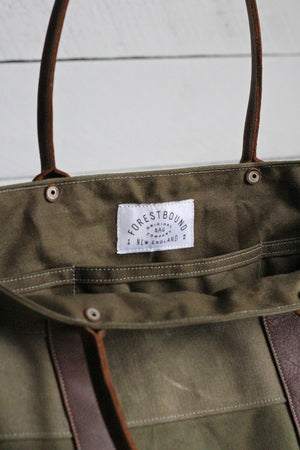 WWII era Striped Canvas Carryall