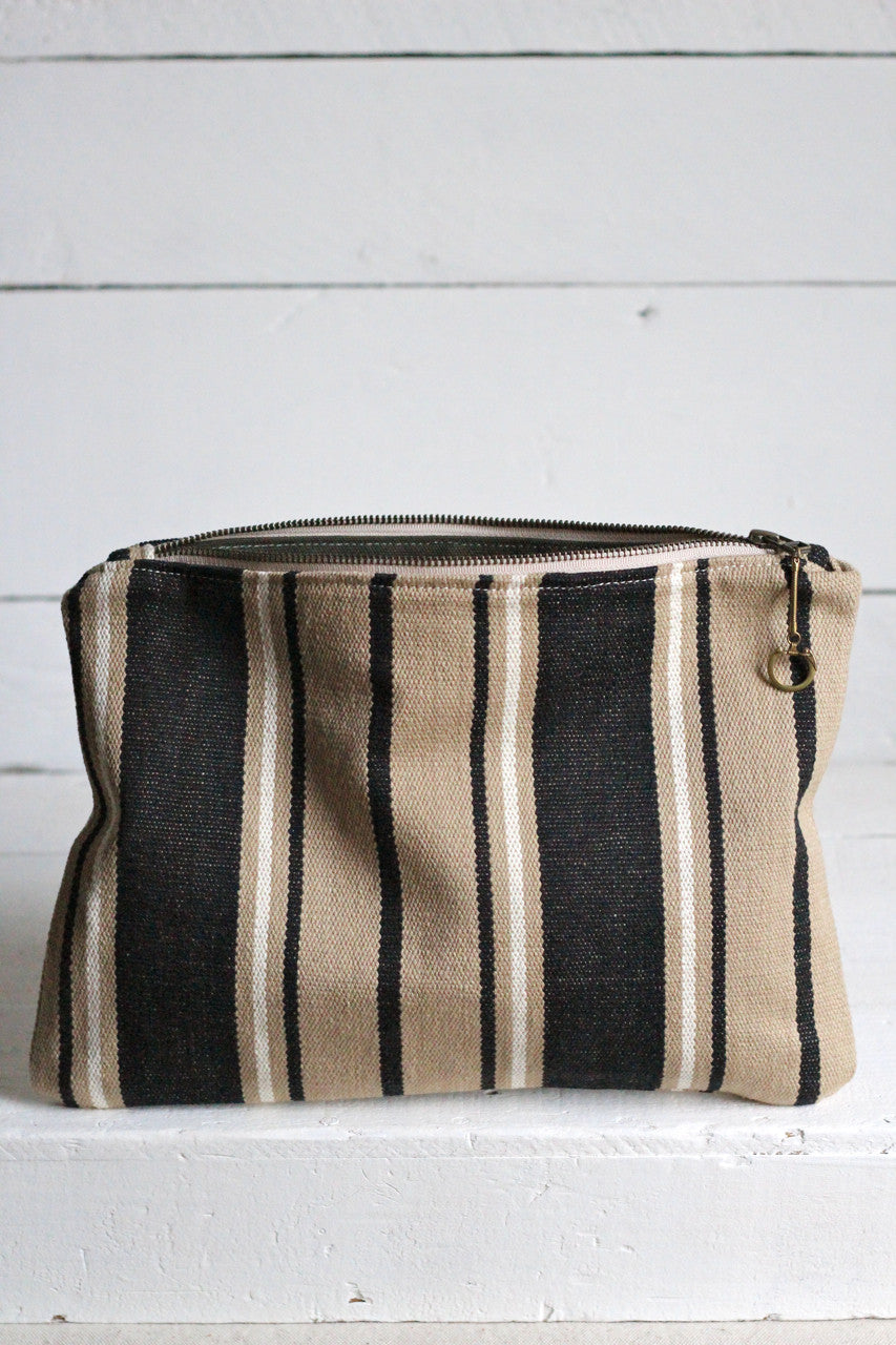 Dead Stock Woven Striped Cotton Utility Pouch