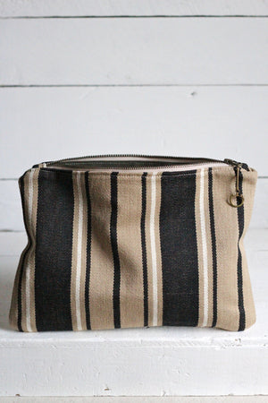 Dead Stock Woven Striped Cotton Utility Pouch