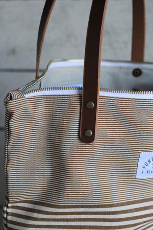 The Rambler Tote / Brown Stripe