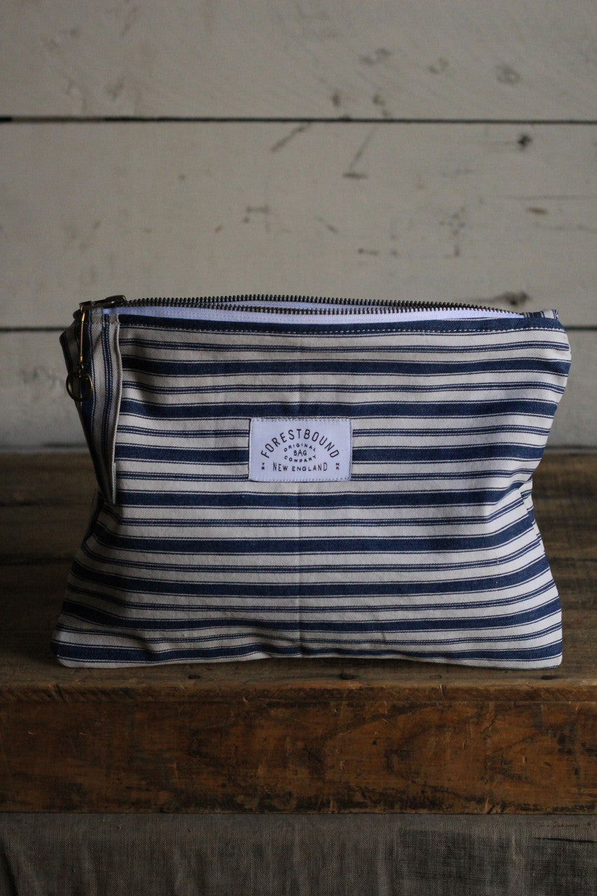 1950's era Ticking Fabric Utility Pouch