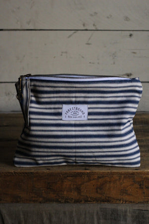 1950's era Ticking Fabric Utility Pouch