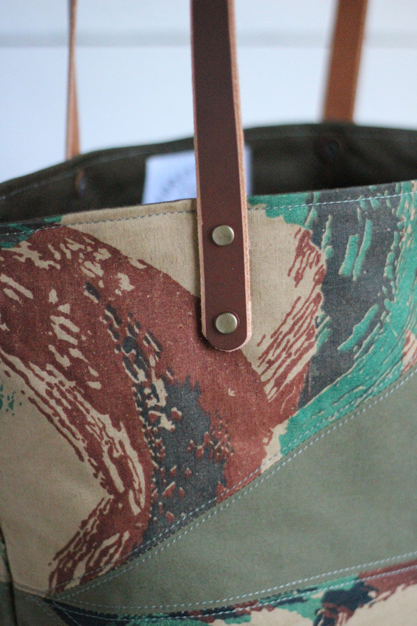 1950's era Lizard Camo & WWII era Canvas Tote Bag