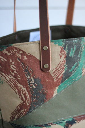 1950's era Lizard Camo & WWII era Canvas Tote Bag