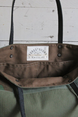 WWII era Pieced Military Canvas Tote Bag