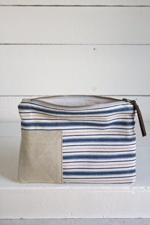 1940's era Ticking Fabric Pocket Utility Pouch