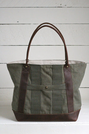 WWII era Canvas and Leather Carryall