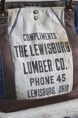 WWII era Denim and Apron Carryall