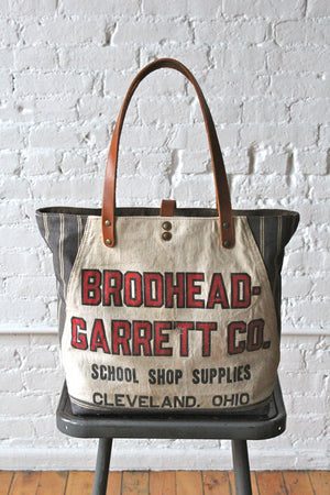 1940's era Work Apron and Ticking Fabric Carryall