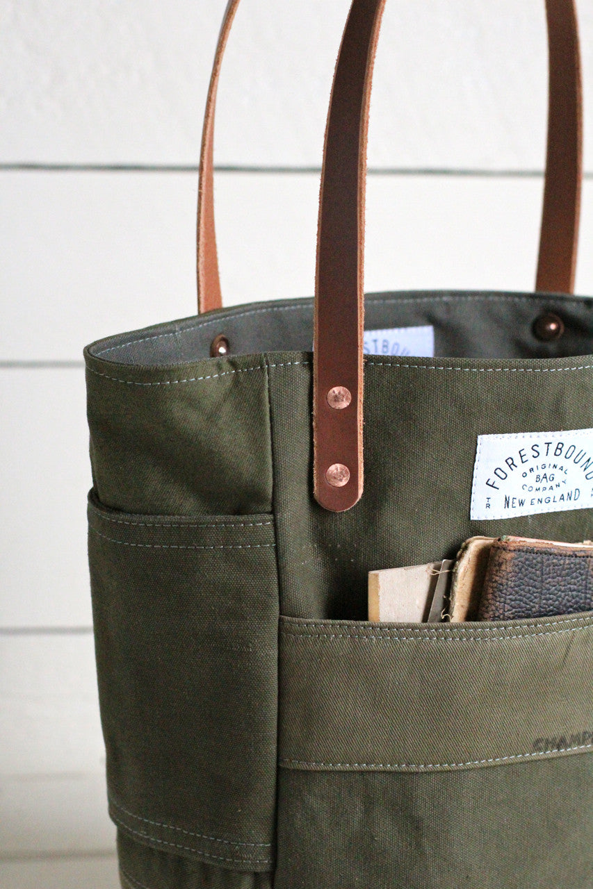 WWII era Canvas Pocket Tote Bag