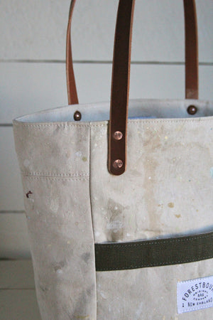 1960's era Painter's Drop Cloth Pocket Tote Bag