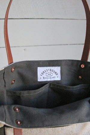 1940's era Feed Sack Pocket Tote Bag