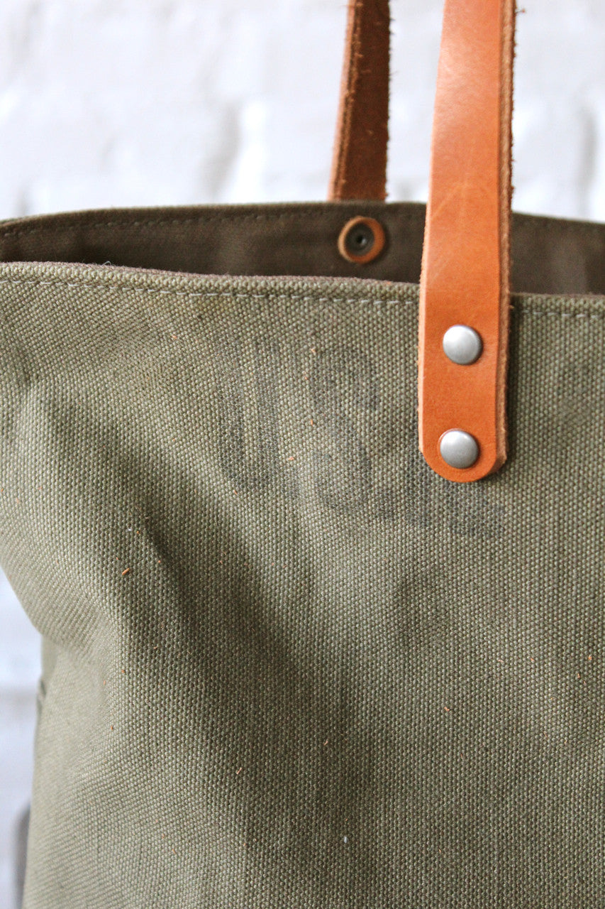 WWII era US Military Canvas Tote Bag w/ Vietnam era Patch