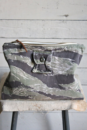 WWII era Canvas & Tiger Stripe Camo Utility Pouch