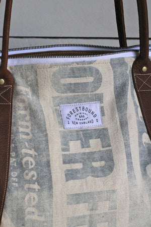 1950's era Farm Feedsack Zip-Top Carryall