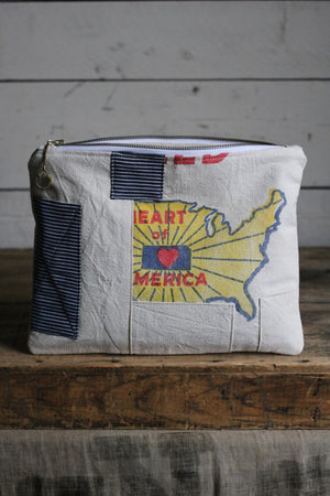 1950's era Feed Sack Utility Pouch