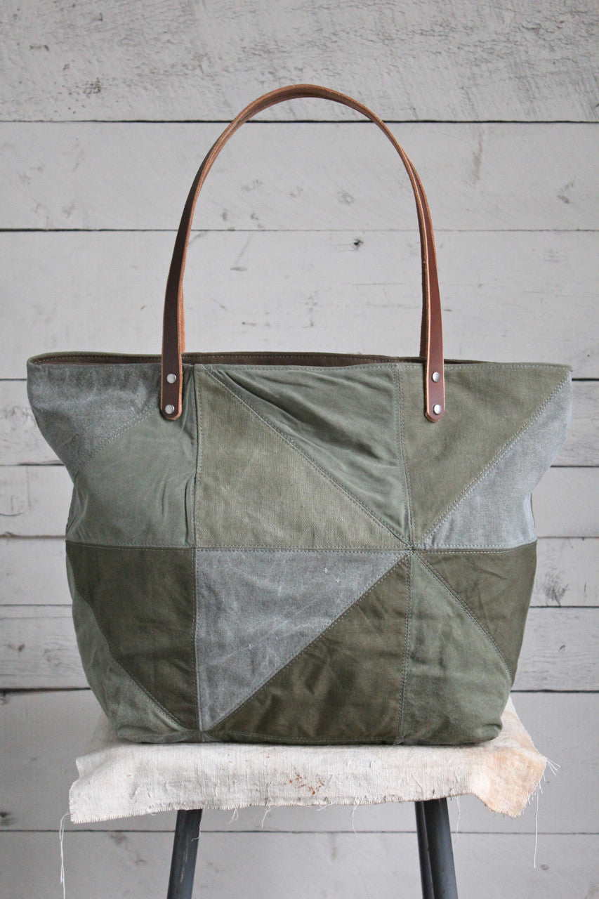 WWII era Quilted Canvas Tote Bag
