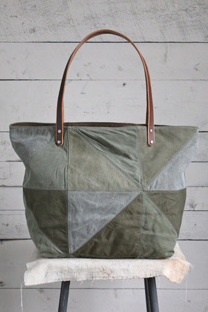 WWII era Quilted Canvas Tote Bag