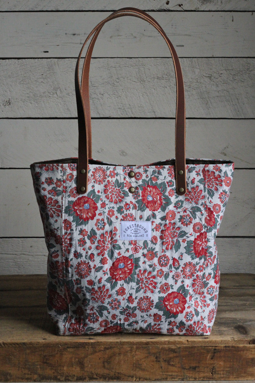 1930's era Floral Feed Sack Tote Bag
