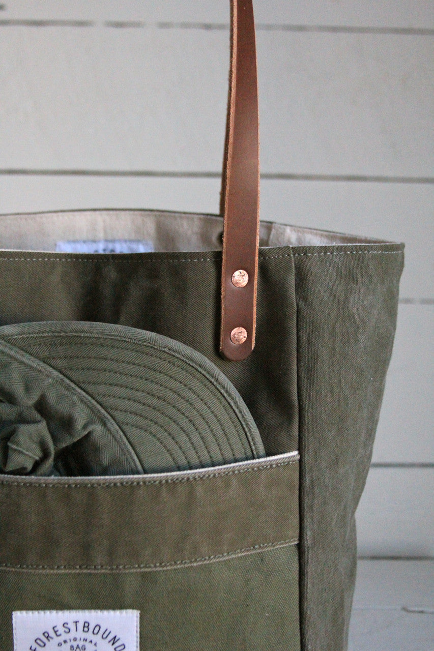 WWII era Canvas Pocket Tote Bag