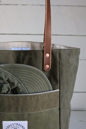 WWII era Canvas Pocket Tote Bag