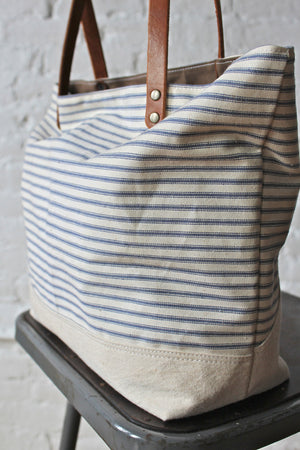 1940's era Ticking Fabric and Work Apron Tote Bag