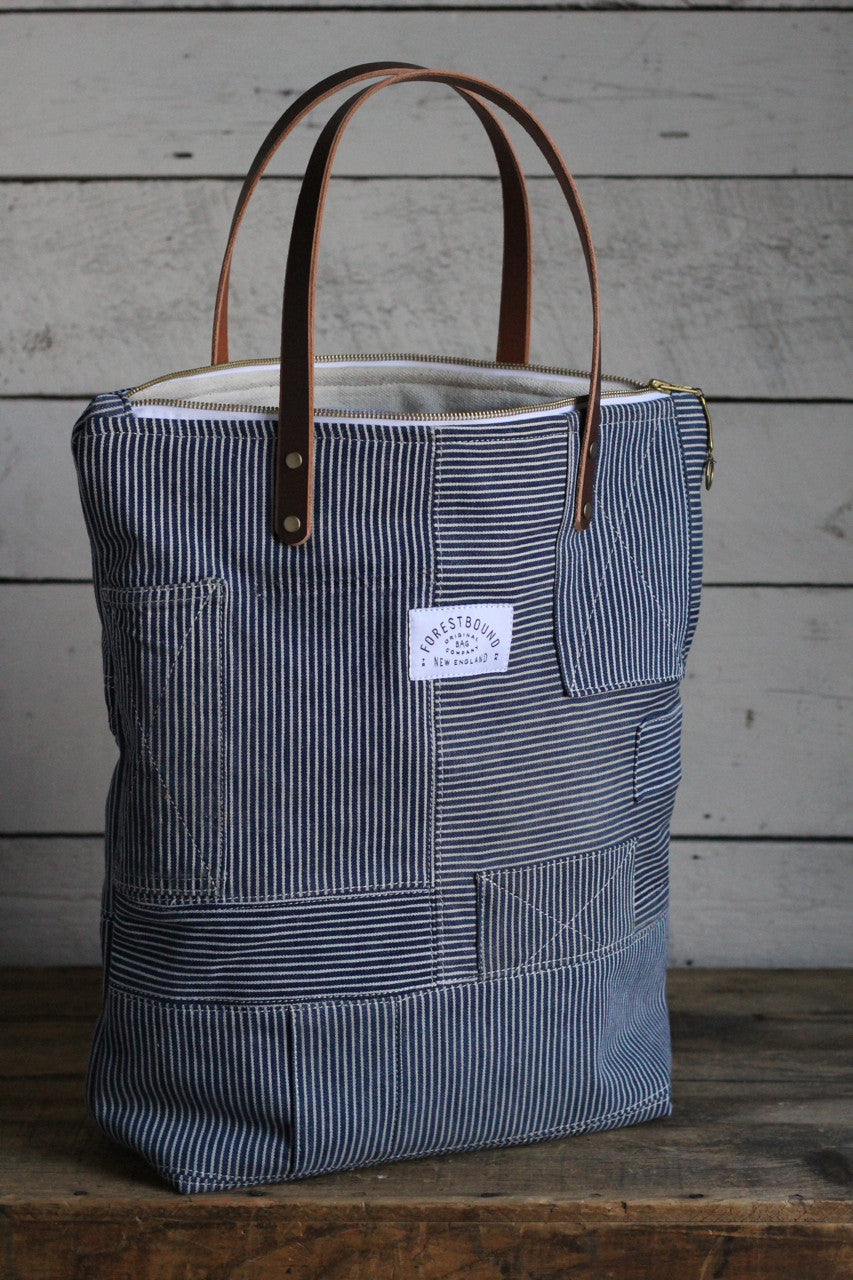 The Rambler Tote / 1930's era Hickory Stripe