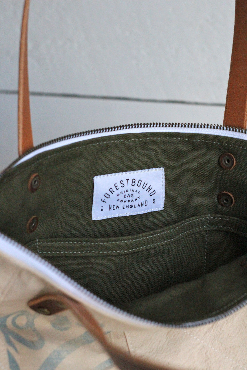 The Rambler Tote / 1940's era Patched Farm Feedsack
