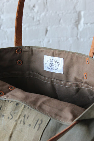 WWII era Two Tone US Military Canvas Tote Bag