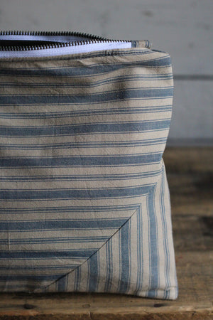 1940's era Ticking Fabric Utility Pouch