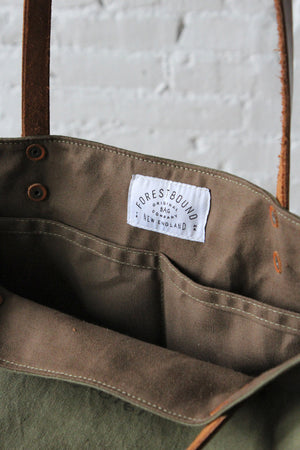 WWII era Two Tone US Military Canvas Tote Bag