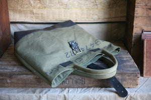 WWII era Canvas and Leather Carryall - SOLD