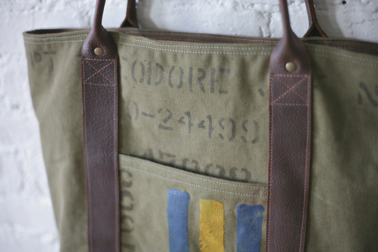 WWII era Canvas & Leather Carryall