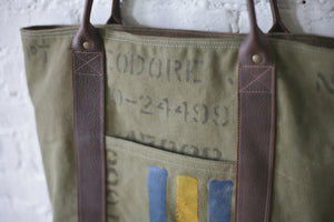 WWII era Canvas & Leather Carryall