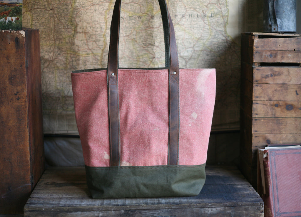 1940's era Feedsack & Canvas Carryall - SOLD