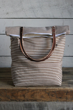 The Rambler Tote / Brown Stripe