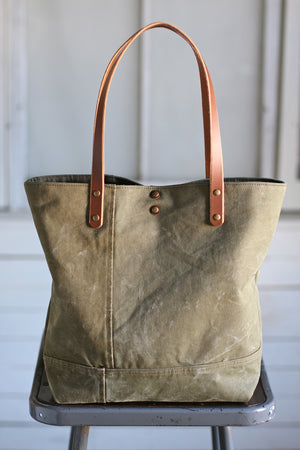 WWII era Canvas Tote Bag w/ Patches