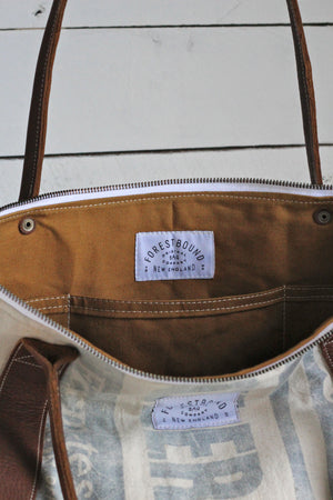 1950's era Farm Feedsack Zip-Top Carryall