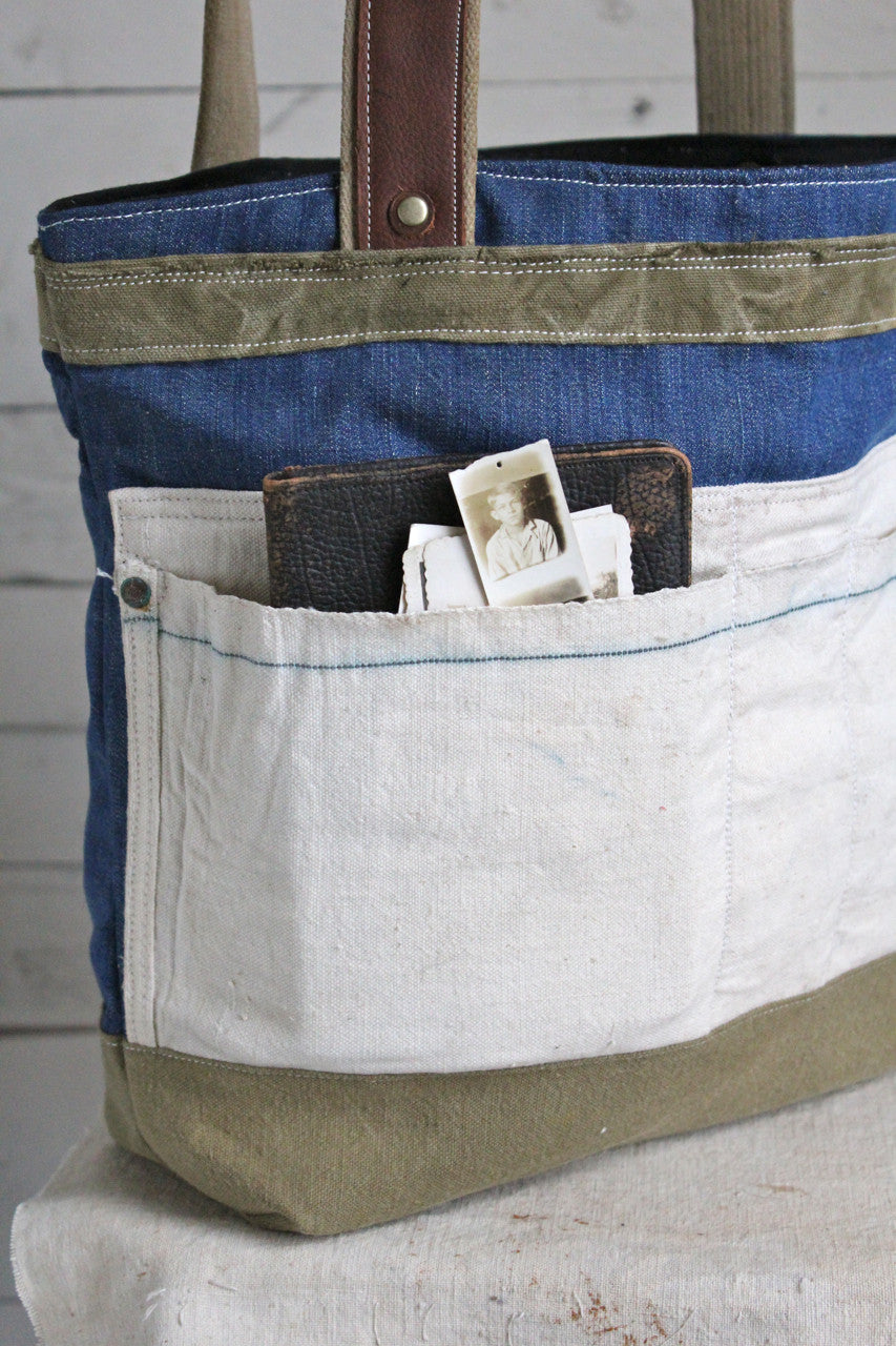 WWII era Denim & 1940's era Lumber Apron Carryall