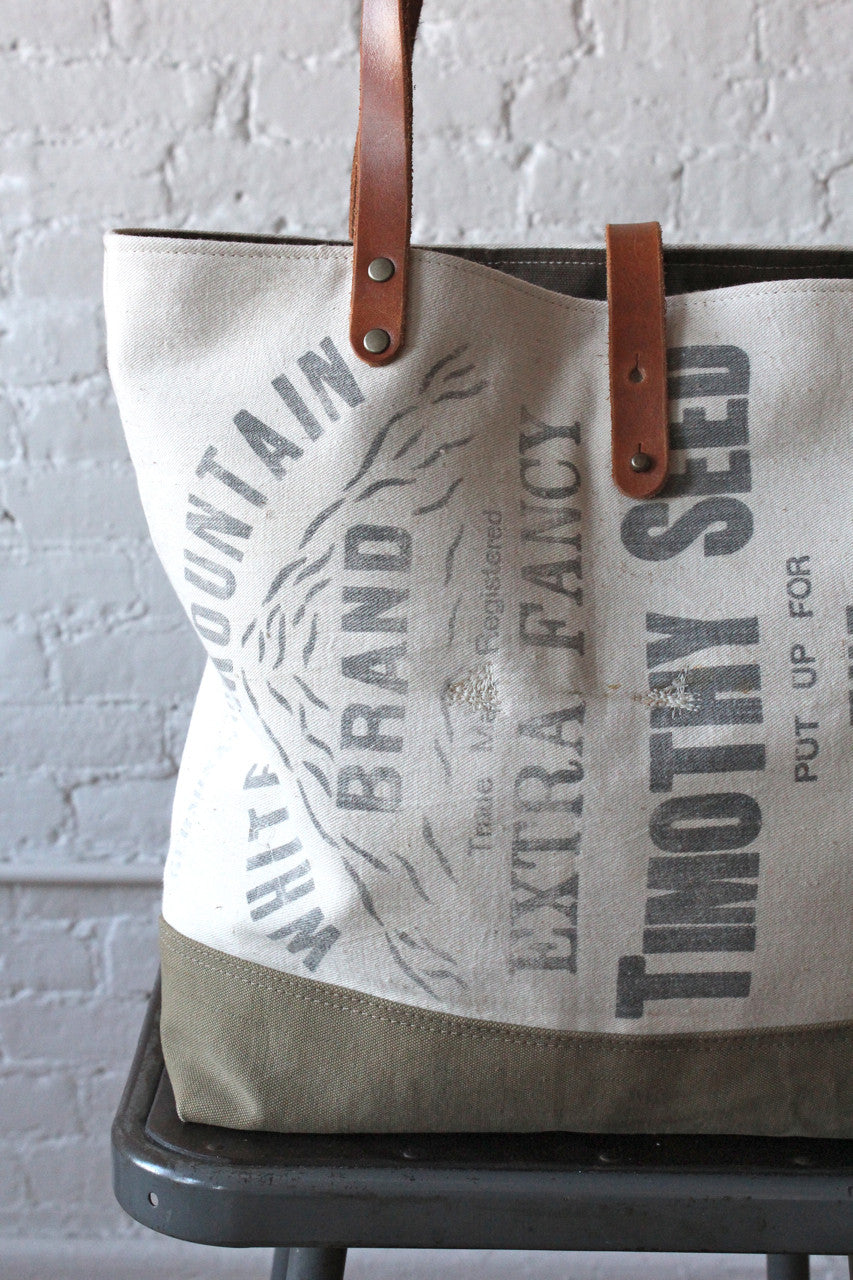 1930's era White Mountain Brand Seed Bag Carryall