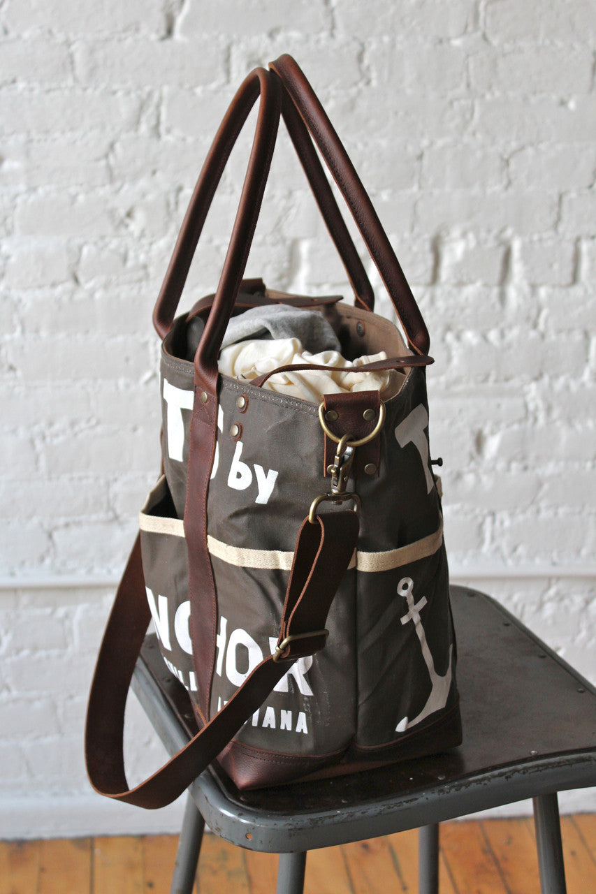 1940's era Waxed Canvas Promo Apron Weekend Bag