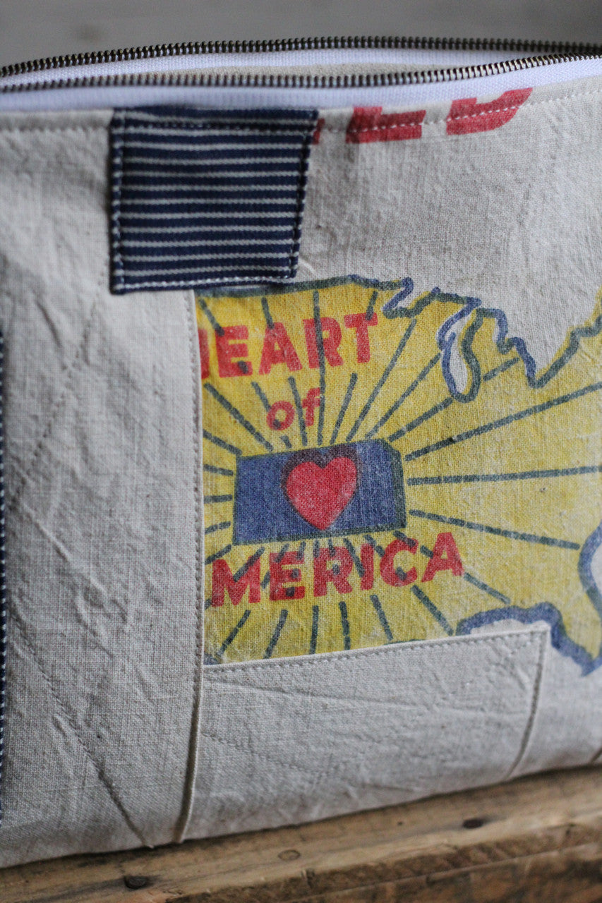 1950's era Feed Sack Utility Pouch