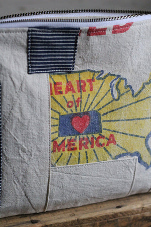 1950's era Feed Sack Utility Pouch