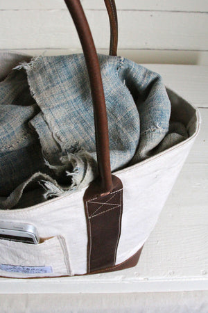 1950's era Canvas and Leather Carryall