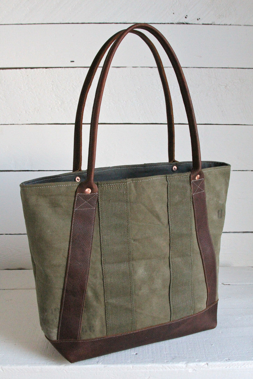WWII era Canvas and Leather Carryall