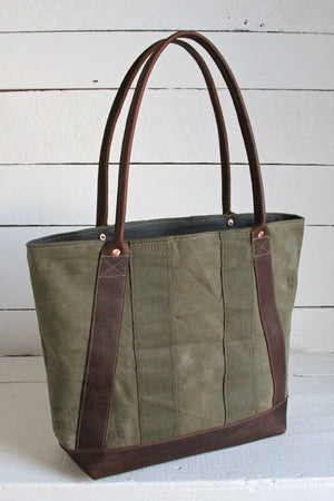 WWII era Canvas and Leather Carryall