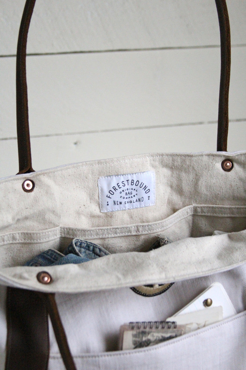 1940's era Canvas and Leather Carryall