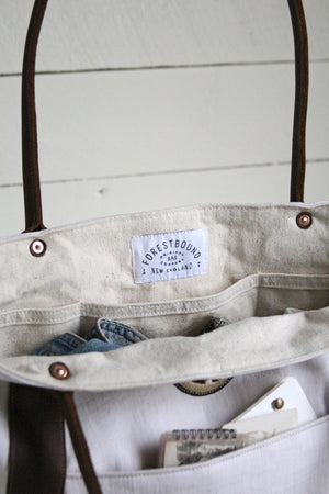1940's era Canvas and Leather Carryall